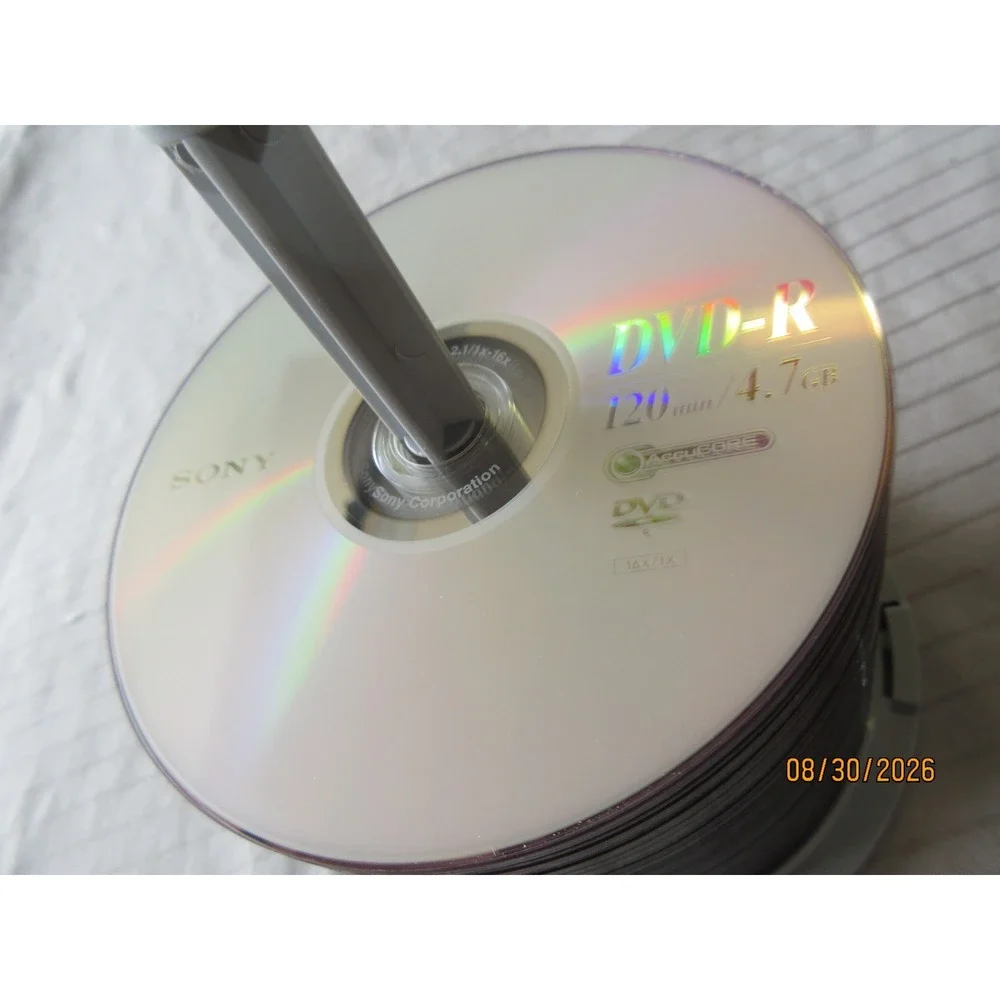 60+ Sony AccuCORE DVD-R 4.7GB 120min 1x-16x Blank Media Recordable Discs Spindle